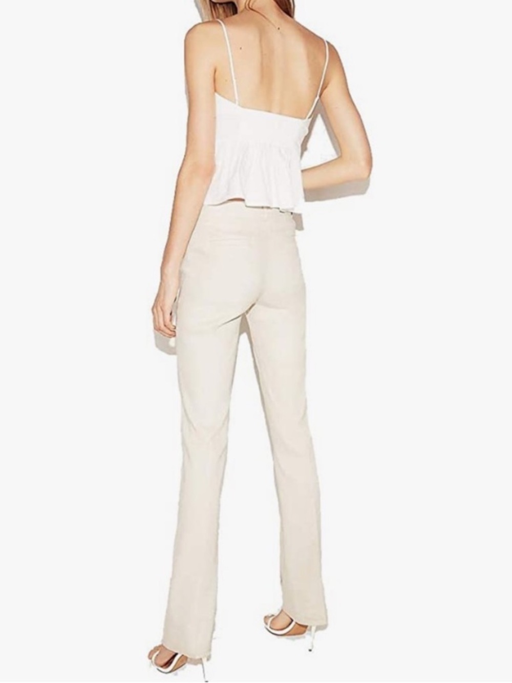 NWT Express Columnist High Rise Boot Trouser in Cream Size 8